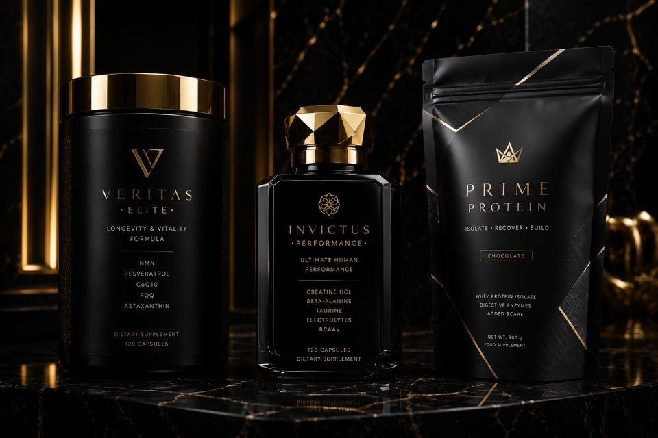 Premium męskie - białko i kapsułki, black & gold