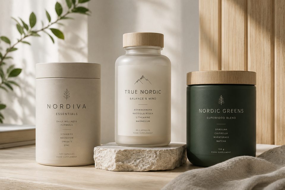 Nordic wellness - kapsułki i proszki, beżowy minimal